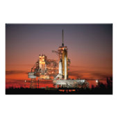 Red Sky voor Space Shuttle Atlantis Lancering Foto Afdruk (Voorkant)