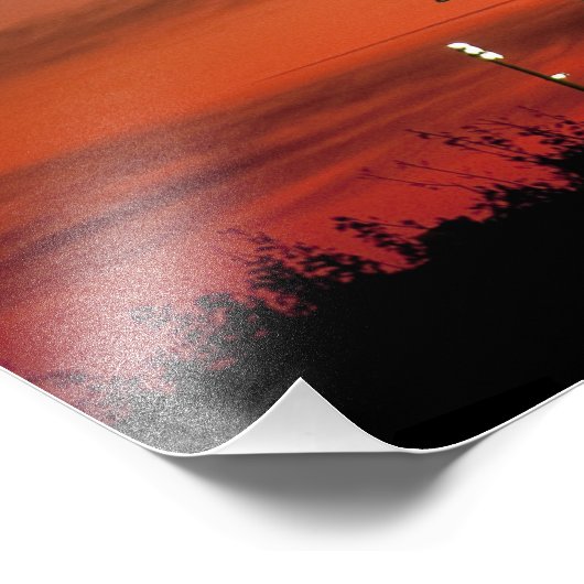 Red Sky voor Space Shuttle Atlantis Lancering Foto Afdruk (Hoek)