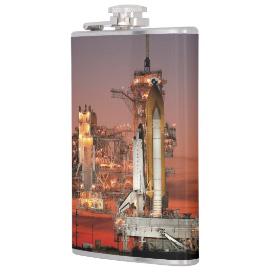 Red Sky voor Space Shuttle Atlantis Lancering Heupfles (Links)