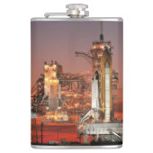 Red Sky voor Space Shuttle Atlantis Lancering Heupfles (Voorkant)