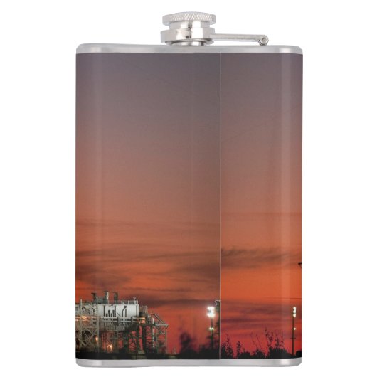 Red Sky voor Space Shuttle Atlantis Lancering Heupfles (Achterkant)