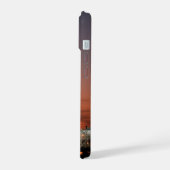 Red Sky voor Space Shuttle Atlantis Lancering iPhone 15 Case (Linkerkant)