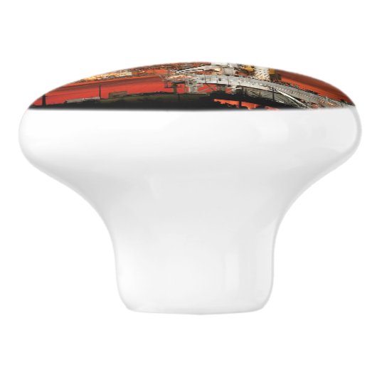 Red Sky voor Space Shuttle Atlantis Lancering Keramische Knop (Zijkant)