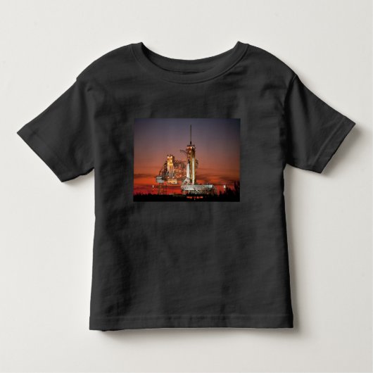 Red Sky voor Space Shuttle Atlantis Lancering Kinder Shirts (Voorkant)