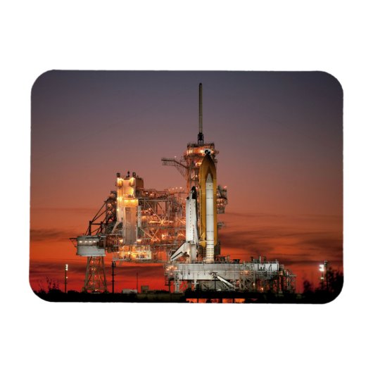 Red Sky voor Space Shuttle Atlantis Lancering Magneet (Horizontaal)