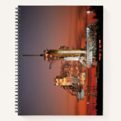 Red Sky voor Space Shuttle Atlantis Lancering Notitieboek (Voorkant)