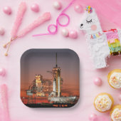 Red Sky voor Space Shuttle Atlantis Lancering Papieren Bordje (Feest)