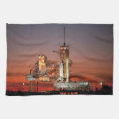 Red Sky voor Space Shuttle Atlantis Lancering Theedoek (Horizontaal)