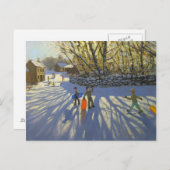 Red sledge Monyash Derbyshire Briefkaart (Voorkant / Achterkant)