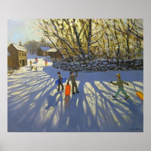 Red sledge Monyash Derbyshire Poster (Voorkant)