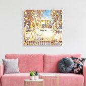 Red Sleigh House, Winter | Lawren Harris | Canvas Afdruk (Insitu (Woonkamer))