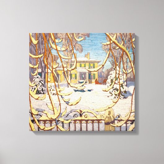 Red Sleigh House, Winter | Lawren Harris | Canvas Afdruk (Voorkant)