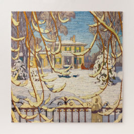 Red Sleigh House, Winter | Lawren Harris | Legpuzzel
