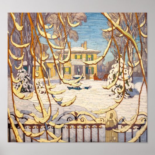 Red Sleigh House, Winter | Lawren Harris | Poster (Voorkant)