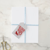 Red Sleigh Rides Holiday Cadeaulabel (Met Touw)