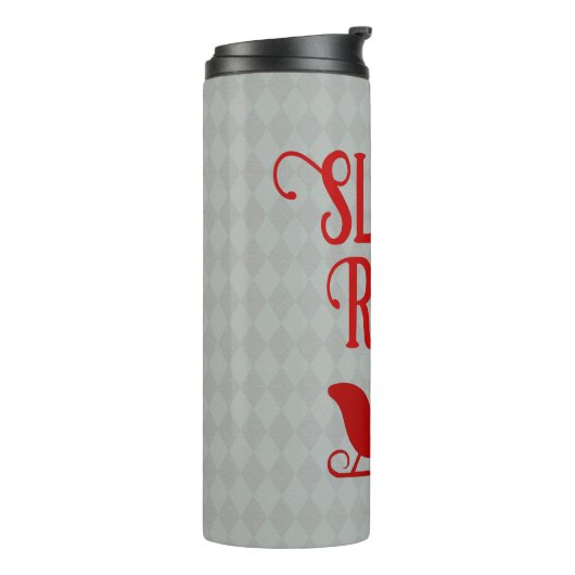 Red Sleigh Rides Holiday Thermosbeker (Gedraaid links)