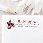 Red Sleigh Snow Return Address Etiket (Insitu)