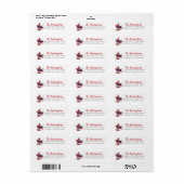 Red Sleigh Snow Return Address Etiket (Full Sheet)