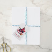 Red Sleigh Vintage Kerstmis op maat Cadeaulabel (Met Touw)