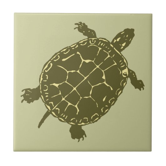 Red Slider Turtle Tegeltje (Voorkant)