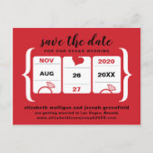 Red Slot Machine Save the Date Wedding Aankondigingskaart (Voorkant)