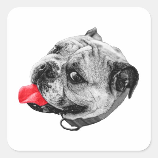 Red Smile Mark Vierkante Sticker (Voorkant)