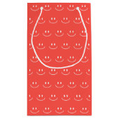 Red Smile Pattern Gift Bag Klein Cadeauzakje (Achterkant)