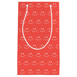 Red Smile Pattern Gift Bag Klein Cadeauzakje