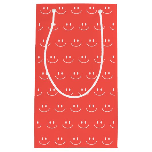 Red Smile Pattern Gift Bag Klein Cadeauzakje (Voorkant)