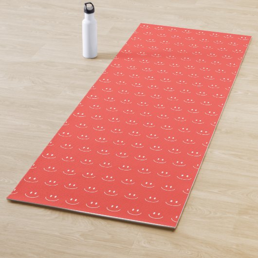 Red Smile Pattern Yoga Mat (In situ)