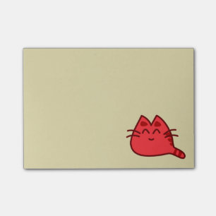 Red Smiling Kitty Cat Post-it® Notes