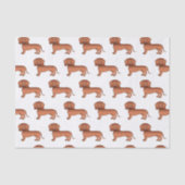 Red Smooth Coat Dachshund Cute Dog Patroon Tissuepapier (Voorkant)