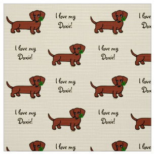 Red Smooth Dachshund 2 Stof