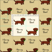 Red Smooth Dachshund 2 Stof (Delen)