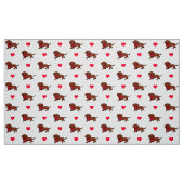 Red Smooth Dachshund Heart Fabric Stof (Fat Quarter)