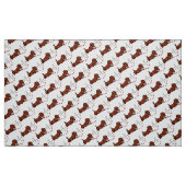 Red Smooth Dachshund Love Fabric Stof (Fat Quarter)