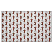 Red Smooth Dachshund Love Fabric Stof (Fat Quarter)