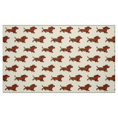Red Smooth Dachshund onderweg Stof (Fat Quarter)