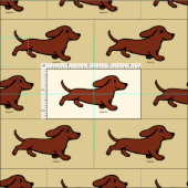 Red Smooth Dachshund onderweg Stof (Delen)