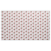 Red Smooth Dachshund Running Hearts Stof (Yard (91,4 cm))