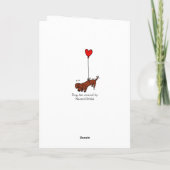 Red Smooth Dachshund Valentijn Ballon Feestdagen Kaart (Achterkant)