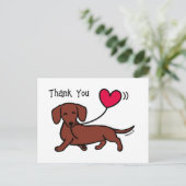 Red Smooth Haire Dachshund glimlachend Hartelijk d Briefkaart (Staand voorkant)