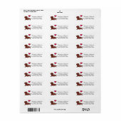 Red Smooth Haire Dachshund Smiling Heart Etiket (Full Sheet)