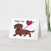 Red Smooth Hazard Dachshund Smiling Bedankkaart (Voorkant)