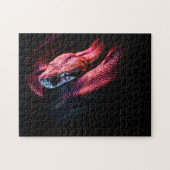 Red Snake on Black - HD Photo Puzzle Legpuzzel (Horizontaal)