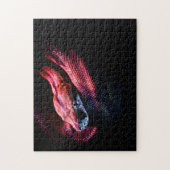 Red Snake on Black - HD Photo Puzzle Legpuzzel (Verticaal)