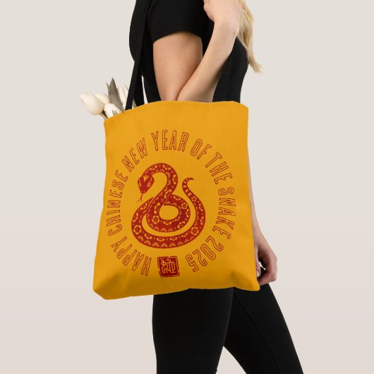 Red Snake papier cut-out stijl TB Tote Bag (Dichtbij)