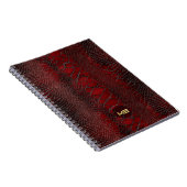 Red Snakeskin Leather Print Monogram in reliëf Notitieboek (Rechterzijde)