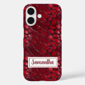 Red Snakeskin Persoonlijke naam Dierenprint Case-Mate iPhone Case (Achterkant)