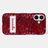 Red Snakeskin Persoonlijke naam Dierenprint Case-Mate iPhone Case (Achterkant (horizontaal))